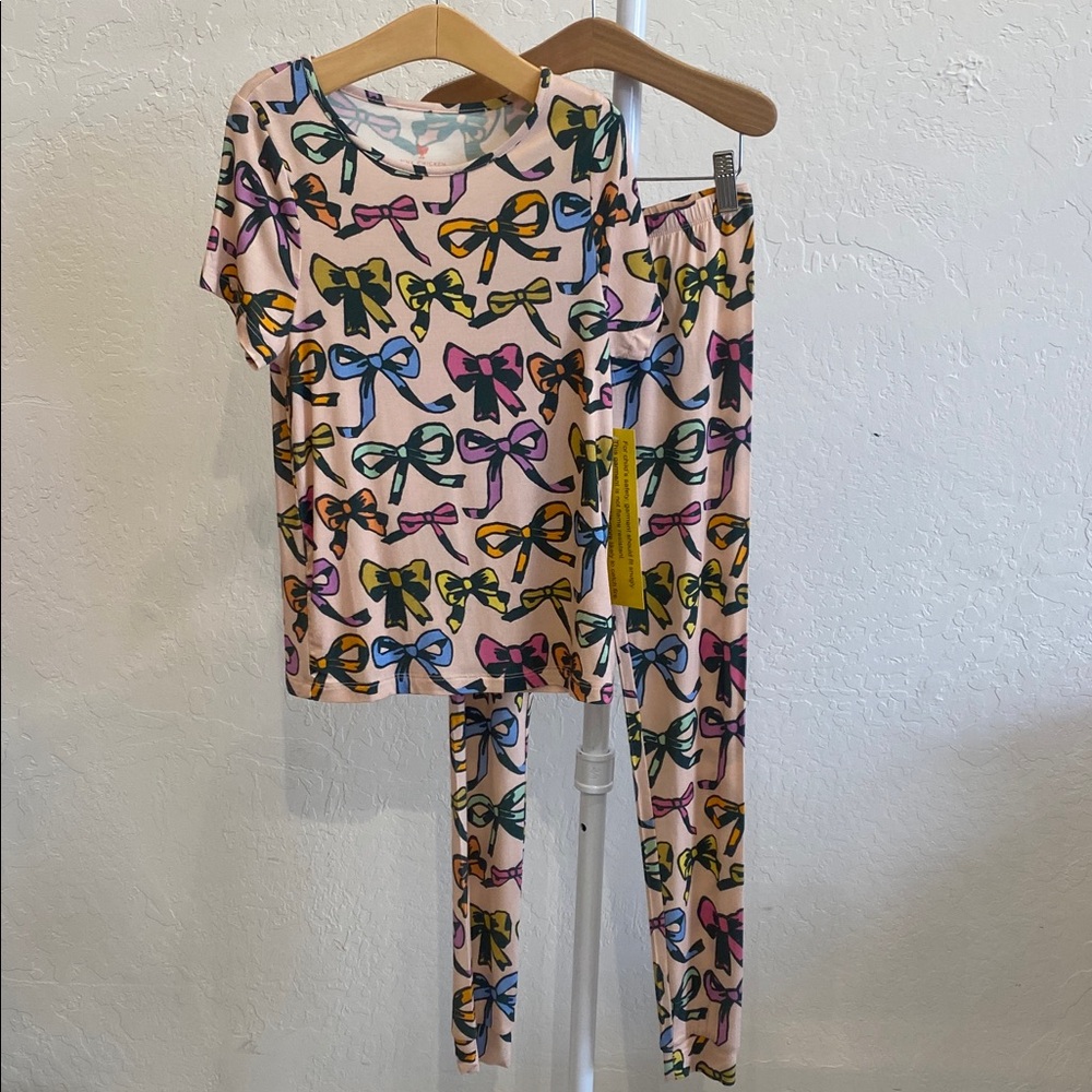Pink Chicken Multi Bows Bamboo Pj Set